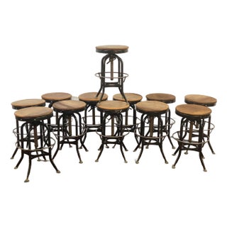 Toledo Metal Furniture Company Uhl Steel Industrial Stools, 12 For Sale