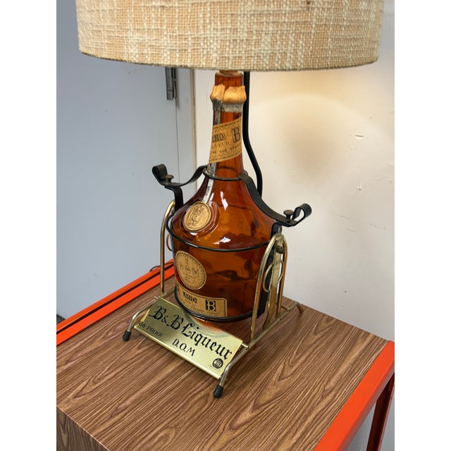 Vintage B & B Dom Benedictine Liquor Bottle + Pour Stand Table Lamp For Sale - Image 4 of 12