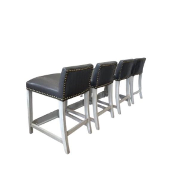 Mid-Century Modern 4 Grey Counter Stools For Sale - Image 3 of 3
