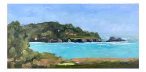 Mendocino Coast, Modern Plein Air Oil Painting