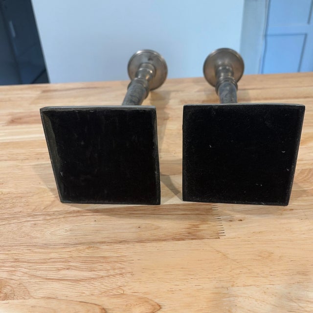 Early 20th Century Pair of Antique Candle Stick Holders For Sale - Image 5 of 5