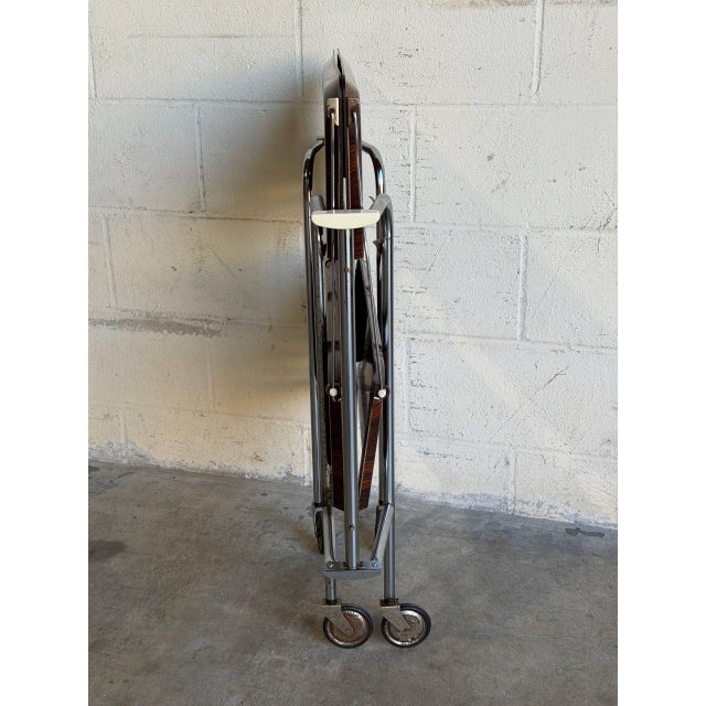 Rosewood Folding Bar Cart German Mid-Century Modern For Sale In Los Angeles - Image 6 of 13