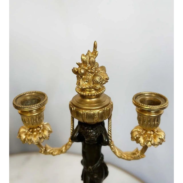 French 19th Century Clock & Candelabra Cherub Set - 3 Pieces For Sale In Los Angeles - Image 6 of 10