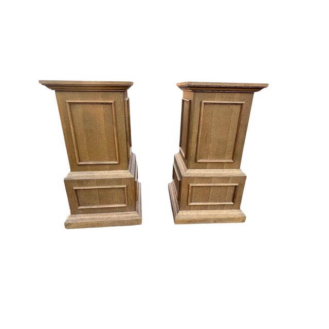 Brown Pair Pillars Pedestals Restoration Hardware For Sale - Image 8 of 18