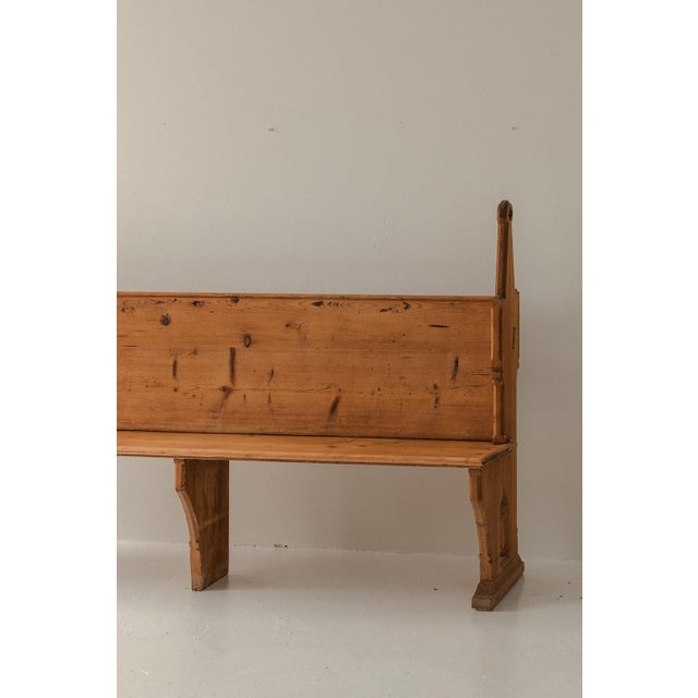 Church Bench in Pine, 1900s For Sale - Image 4 of 12