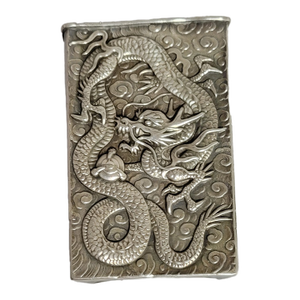Chinese Export Silver Dragon Matchbook Cover by Wang Hing, C. 1920–1930