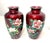 Up for sale is a high quality pair of vintage handmade Japanese enameled cloisonné flower foil vases. They have silver...