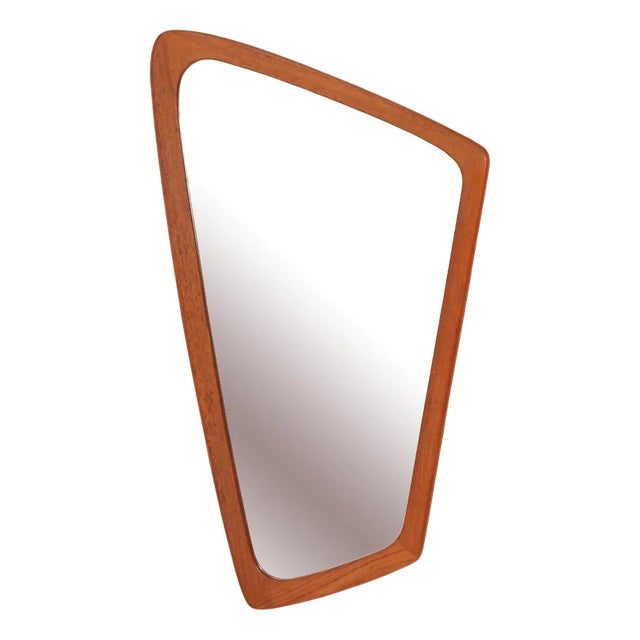 Mid-Century Modern Teak Wall Mirror, Denmark, 1950s For Sale