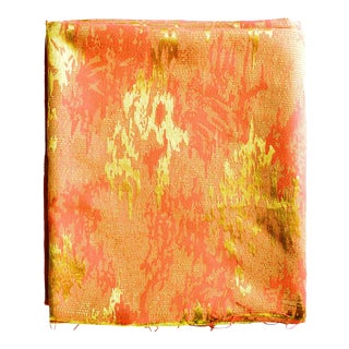 Mid-Century Orange and Marigold Flamestitch Upholstery Fabric For Sale