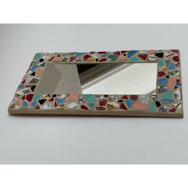 Handcrafted Mosaic Accent Wall Decor Mirror With Vintage Ceramic Tiles