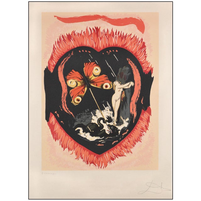 Abstract 1978 Le Triomphe Surreal Red Lithograph Salvador Dali For Sale - Image 3 of 6