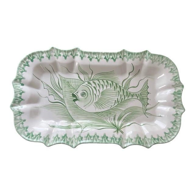 Vintage Italian Ceramic Fish Platter For Sale
