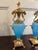 Late 19th Century Antique French Blue Opaline Vase Urn Pair With Ormolu Mounts Cherub Finials Eagle Handles 19th Century For Sale - Image 5 of 15