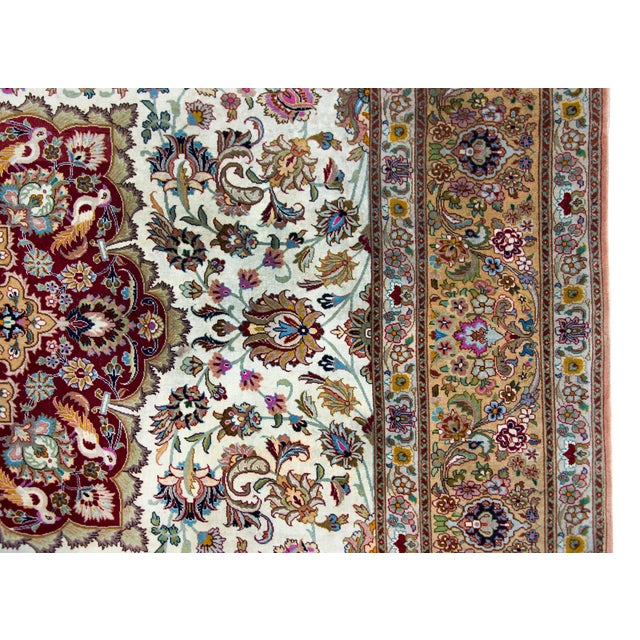 Textile Vintage Persian Tabriz Rug For Sale - Image 7 of 13
