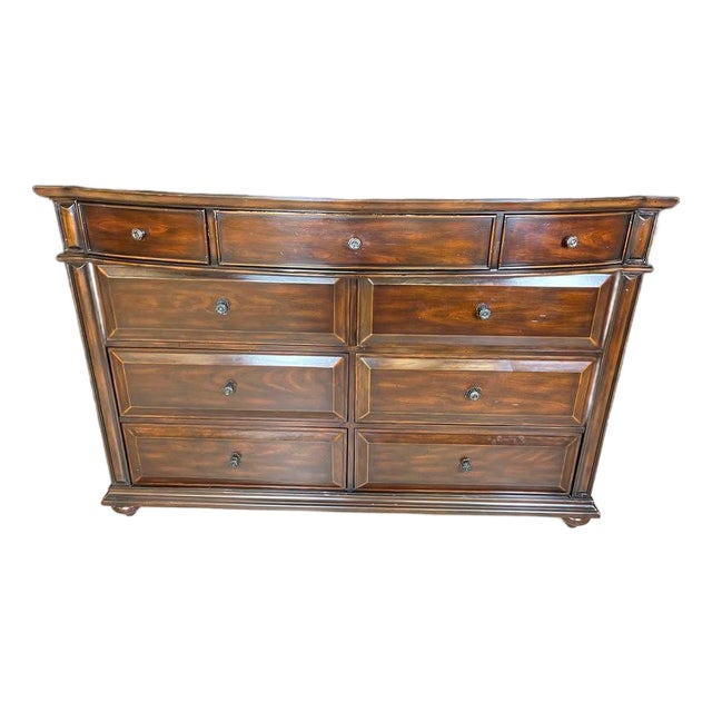 Arhaus Solid Wood Nine-Drawer Dresser For Sale
