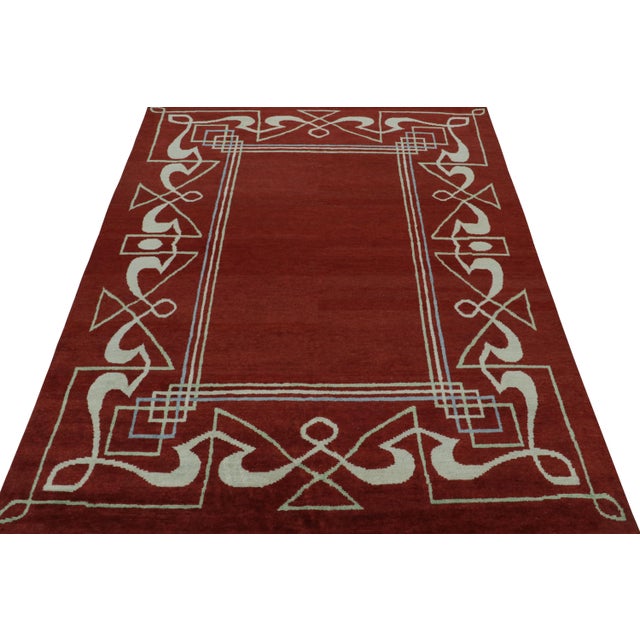 Not Yet Made - Made To Order Rug & Kilim’s French Style Art Deco rug in Red & White Geometric Patterns - 13x19 For Sale - Image 5 of 7
