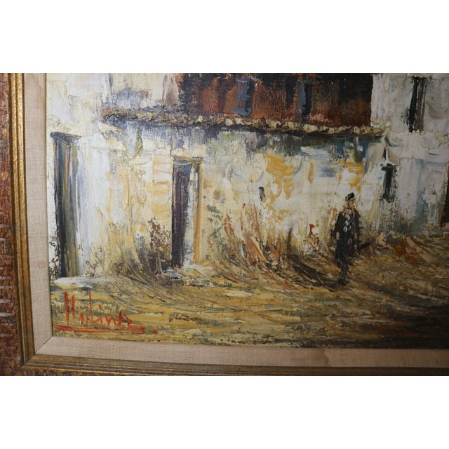 Share Vintage Martinez City Town Village Landscape Abstract Expressionism Oil Painting For Sale In New York - Image 6 of 12