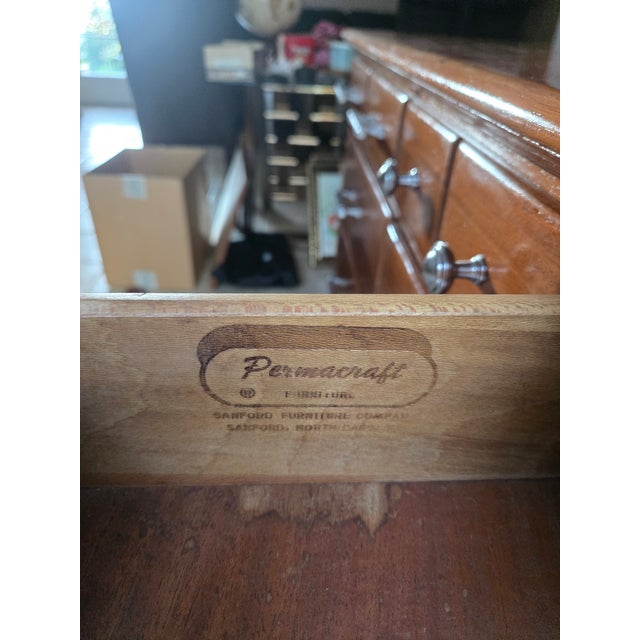 Brown Vintage Solid Wood Dresser For Sale - Image 8 of 8