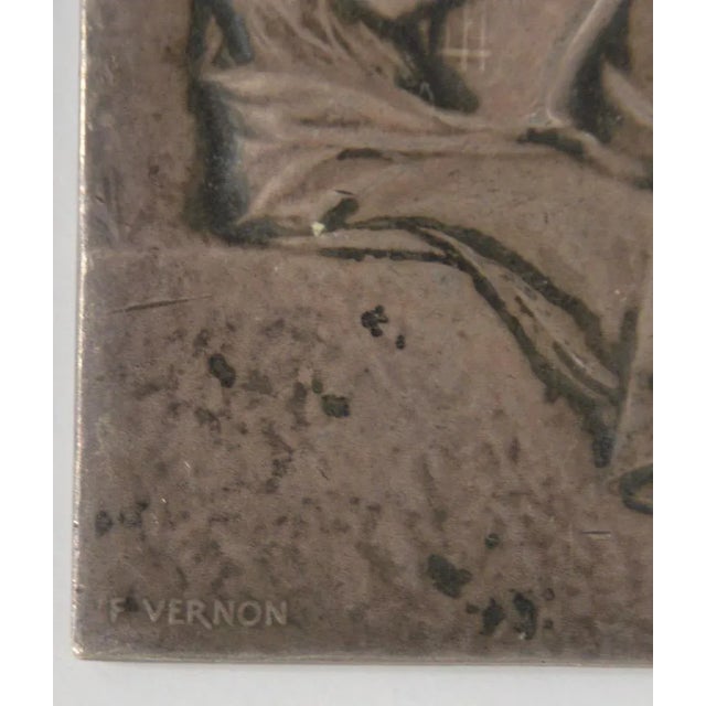 Art Nouveau Bronze Plaque by Frederic Charles Victor de Vernon c.1890s For Sale - Image 3 of 4