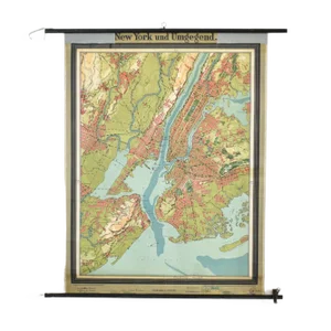 Antique New York Map from Westermann, 1920s