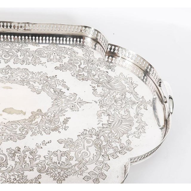 Antique Edwardian Silver-Plated Gallery Tray attributed to James Deakin, 1890s For Sale - Image 6 of 16