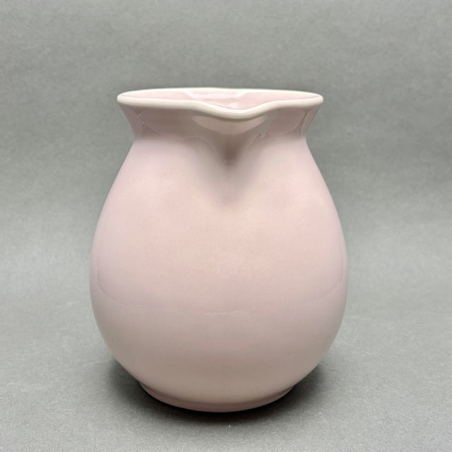 Vintage Primagera Portugal Soft Pink Ceramic Pitcher For Sale - Image 4 of 9