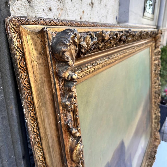 Romantic Artist, Tiger Before a Dreamscape, 19th Century, Oil on Canvas For Sale - Image 12 of 18