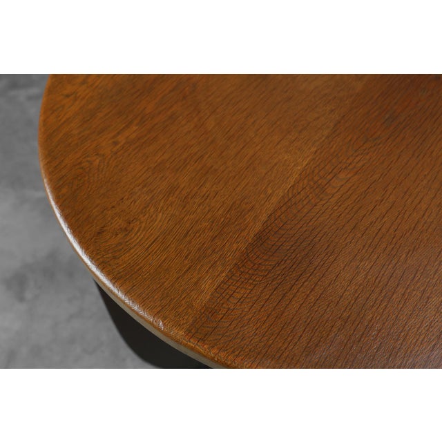 Amsterdamse School Oak Side Table, Netherlands, 1920s For Sale - Image 10 of 13