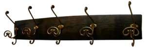 Brass Hat and Coat Rack in Oak, 1960s