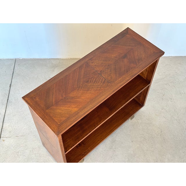 Vintage Walnut and Brass Bookcase, 1950s For Sale - Image 9 of 18