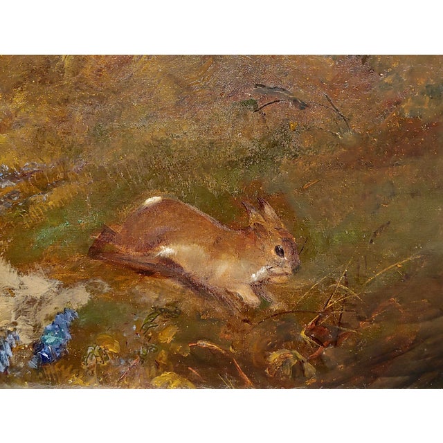 Four Terriers Chasing a Rabbit in the Wild -19th Century Oil Painting For Sale - Image 4 of 9