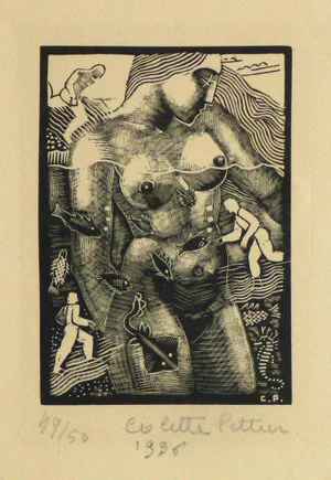 Colette Pettier, French Woodcut - La Mer Et Les Fleuves