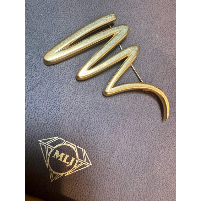 Gold Tiffany & Co. Picasso Large Zig Zag 18k Yellow Gold Scribble Pin/Brooch, 31 Gm For Sale - Image 8 of 18