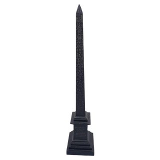 19th Century Belgian Black Marble Obelisk For Sale