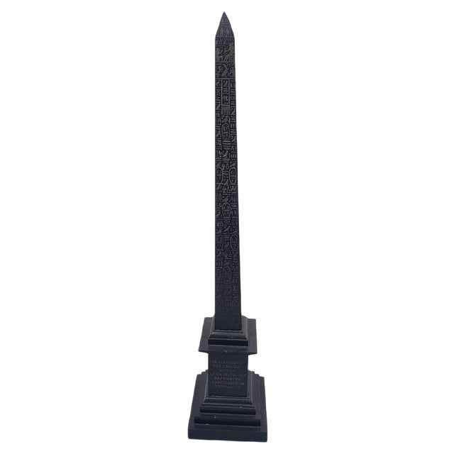 19th Century Belgian Black Marble Obelisk For Sale
