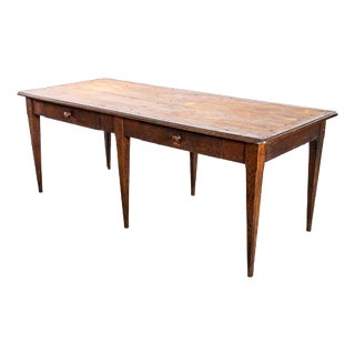 Vintage Rectangular Oak Dining Table, 1940s For Sale