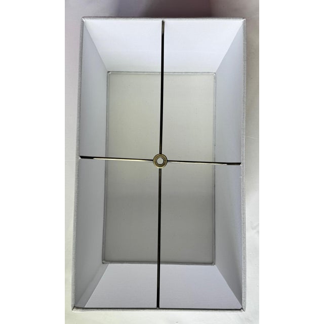 1990s 1990s Uttermost Classic Rectangular White Linen Shade For Sale - Image 5 of 7