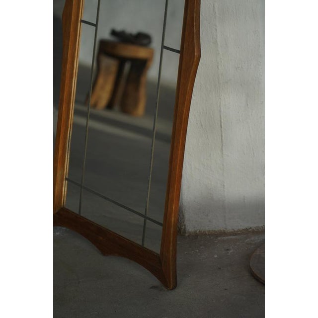 1950s Mid-20th Century Scandinavian Modern Danish Wall Mirror in Oak, 1950s For Sale - Image 5 of 18
