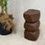 Rustic Brown Stacked Free-Form Wooden Side Pedestal Table For Sale - Image 3 of 9