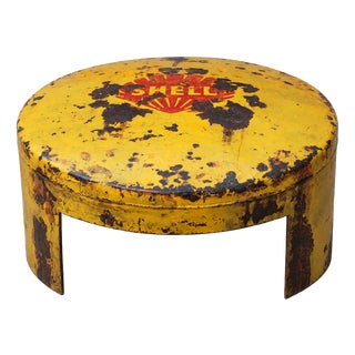 Industrial Shell Fuel Tank Bench, France, 1925 For Sale