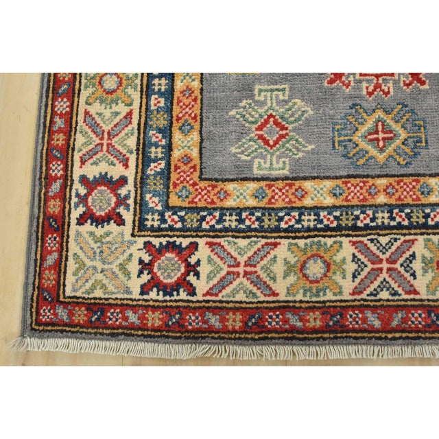 Kazak Runner 2’7” X 9’10” Gray Wool Tribal Hand-Knotted Oriental Rug For Sale - Image 9 of 12