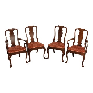 Late 20th Century Queen Anne Style Mahogany Dining Chairs - Set of 4 For Sale
