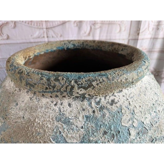 Terra Cotta Blue Urns, Garden Elements, Elegant Design For Sale - Image 14 of 17