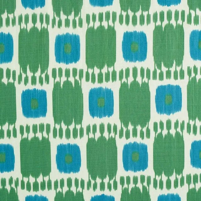 Schumacher Kandira Fabric in Peacock For Sale