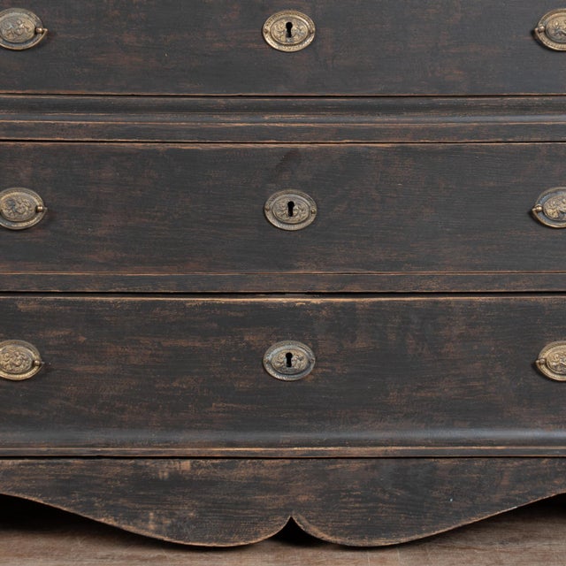 19th Century Large Black Chest of Five Drawers From Denmark For Sale - Image 16 of 18