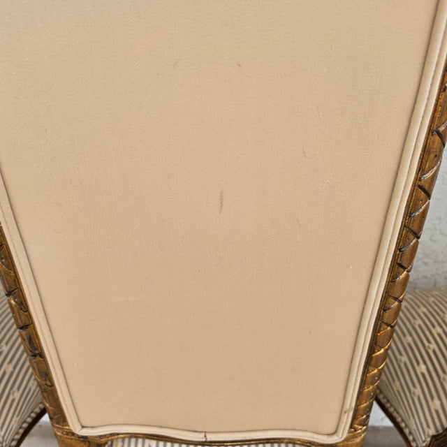 Vintage French Louis XV Rococo Giltwood Wing Back Dining Side Chairs Set of 4 For Sale - Image 13 of 17