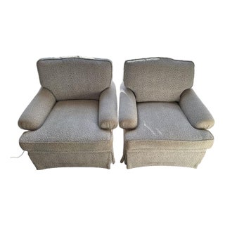 2 Custom Matching Swivel Charles Stewart Arm Chairs For Sale