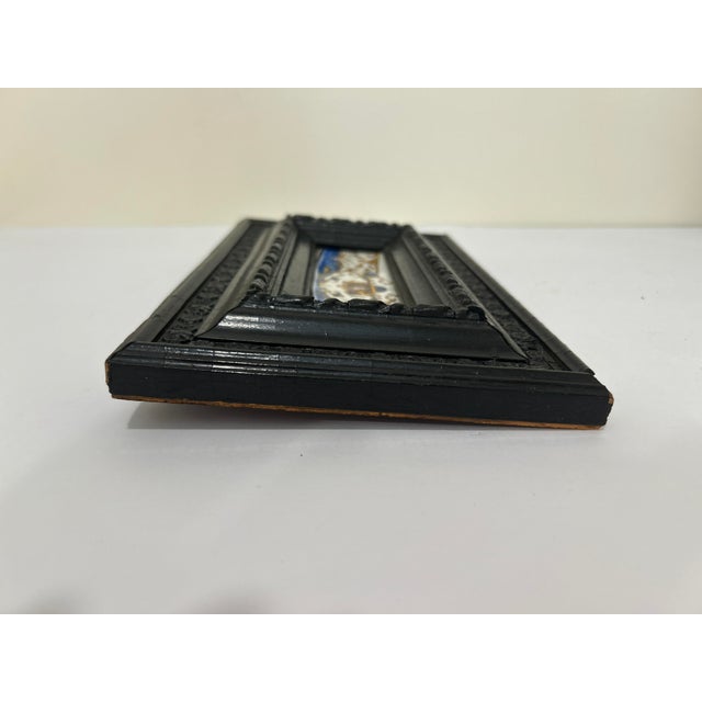 Antique Framed China Piece For Sale - Image 4 of 7