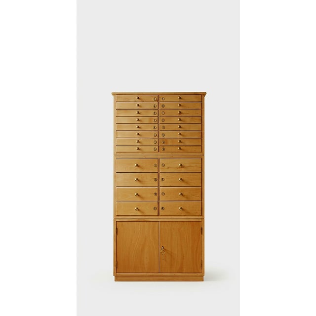 Vintage Italian Filing Cabinet in Beech Wood, 1950s For Sale - Image 9 of 9