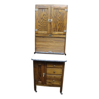 Rare Victorian Quarter Sawn Oak Sellers Salesman Sample Hoosier Cabinet For Sale